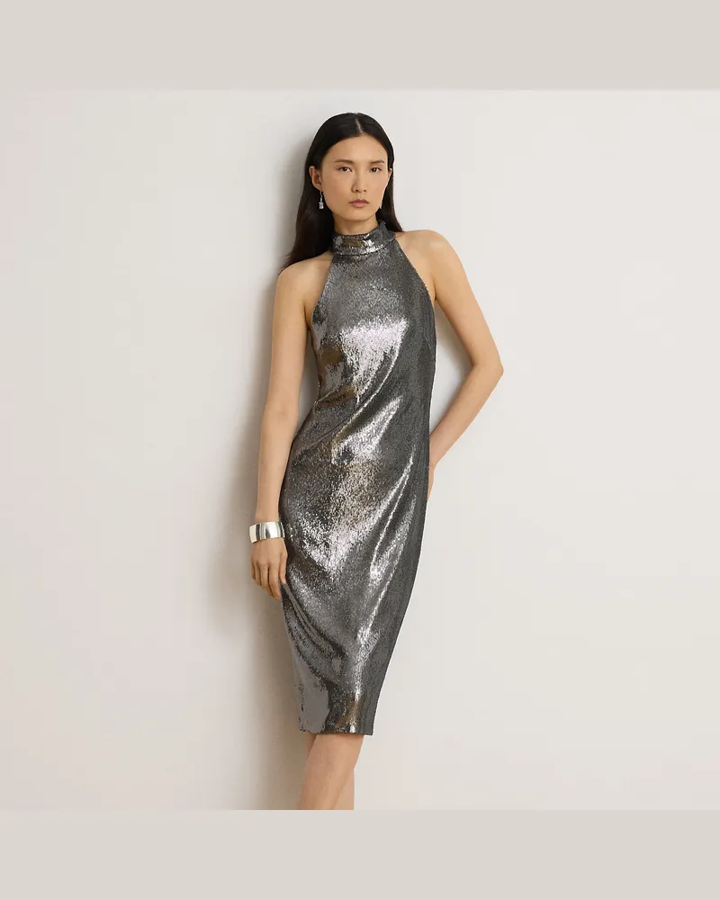 Ralph Lauren Cocktailkleid mit Tüll und Pailletten Grey
