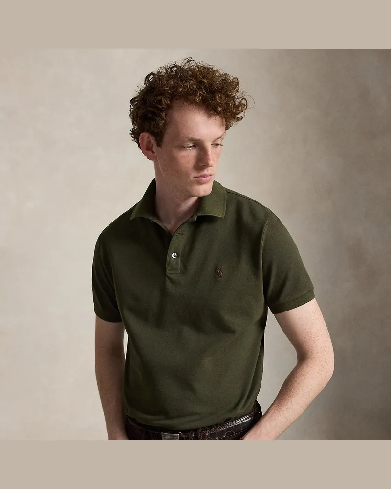 Ralph Lauren Custom-Slim-Fit Piqué-Poloshirt Green
