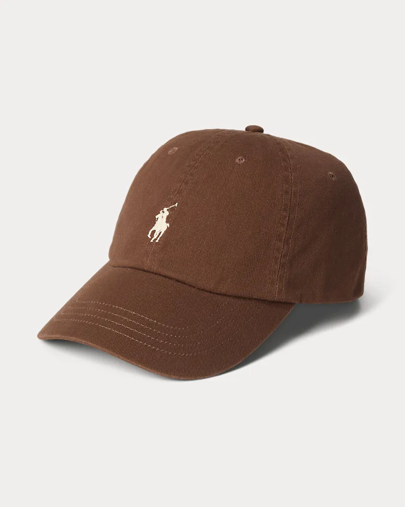 Ralph Lauren Klassische Baumwollchino-Baseballkappe Brown