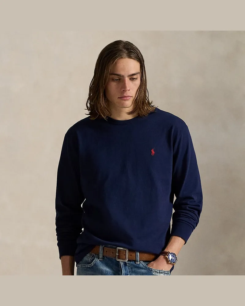 Ralph Lauren Classic-Fit Langarm-T-Shirt aus Jersey Blue