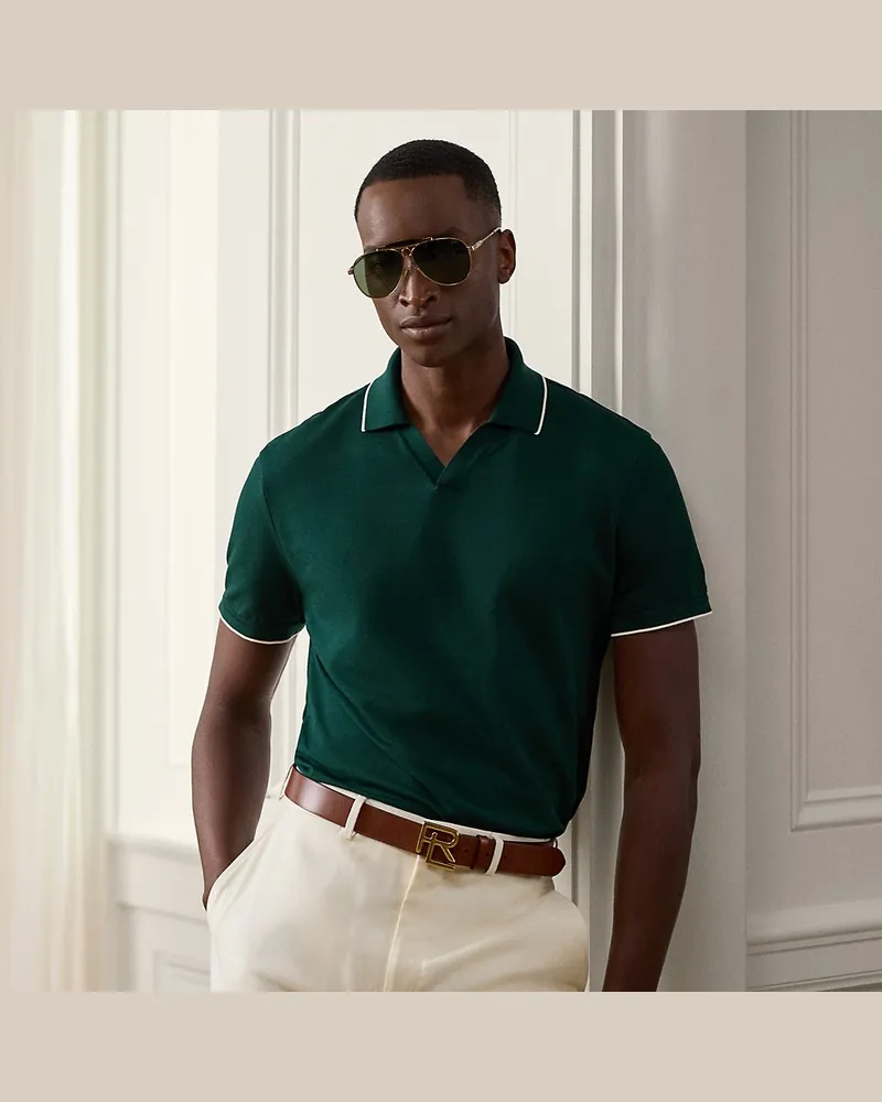 Ralph Lauren Custom-Slim-Fit Piqué-Poloshirt Green
