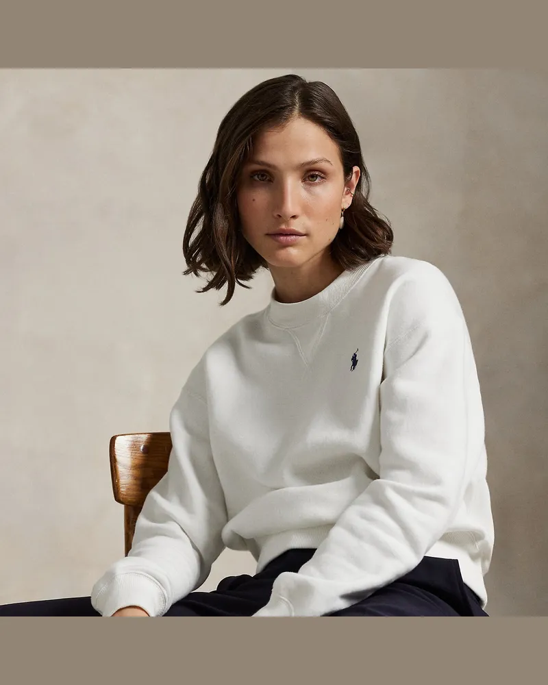 Ralph Lauren Rundhals-Sweatshirt aus Fleece White