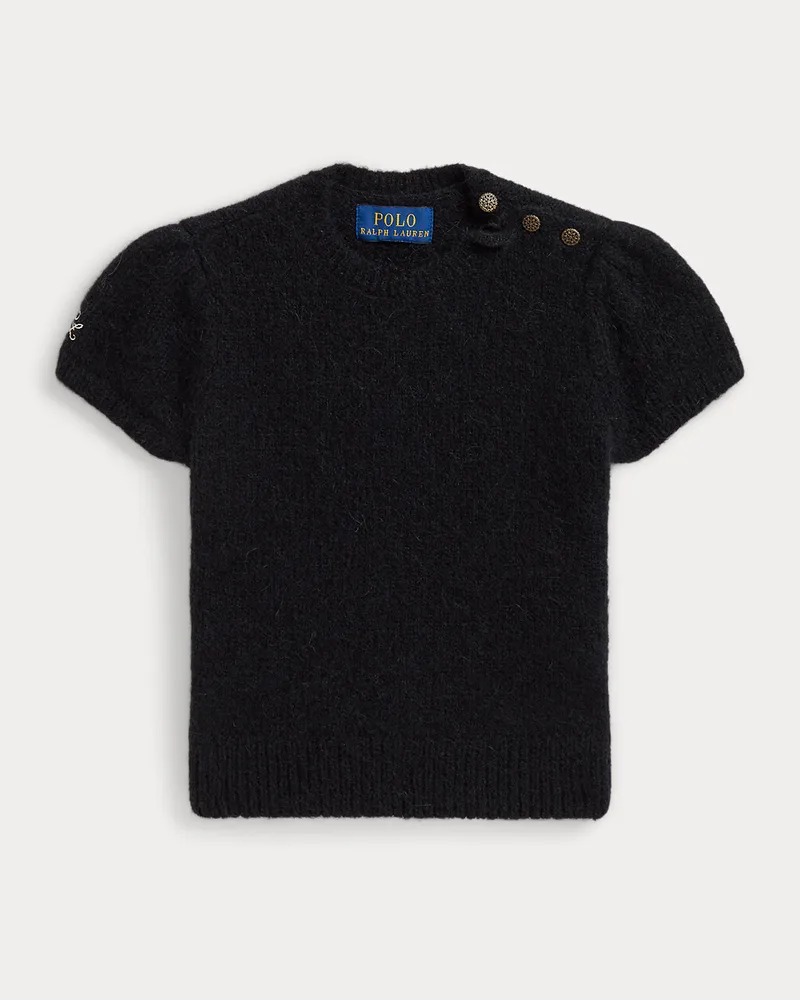 Ralph Lauren Kurzärmliger Pullover aus Wollmischung Black