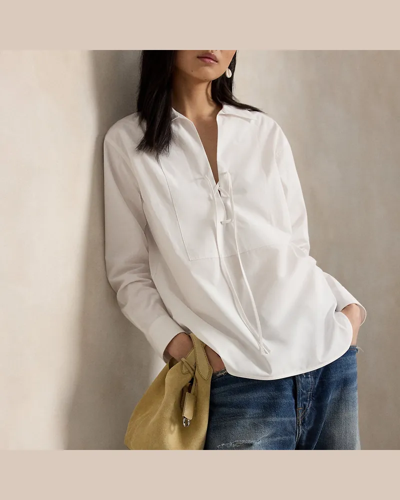 Ralph Lauren Kleine Wildleder-Tragetasche Polo Play Cream