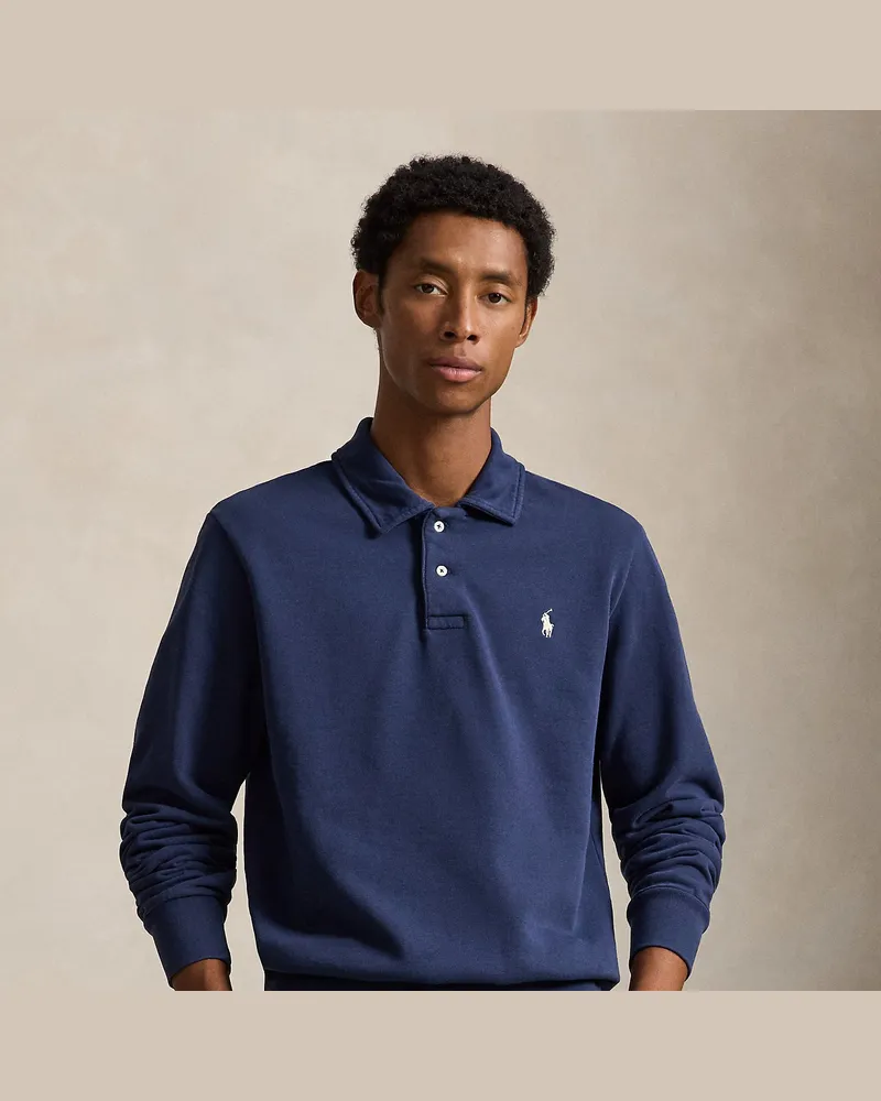 Ralph Lauren Loopback-Fleece-Sweatshirt mit Kragen Blue