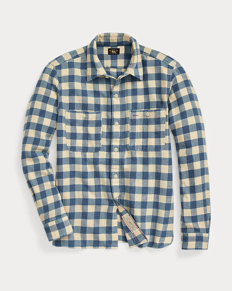 Ralph Lauren Kariertes Baumwoll-Leinen-Hemd Natural