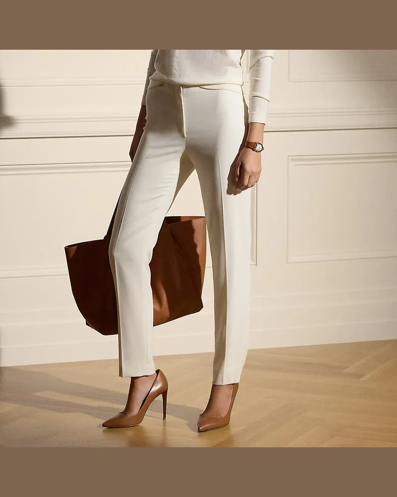 Ralph Lauren Hose Simone aus Wollkrepp Cream