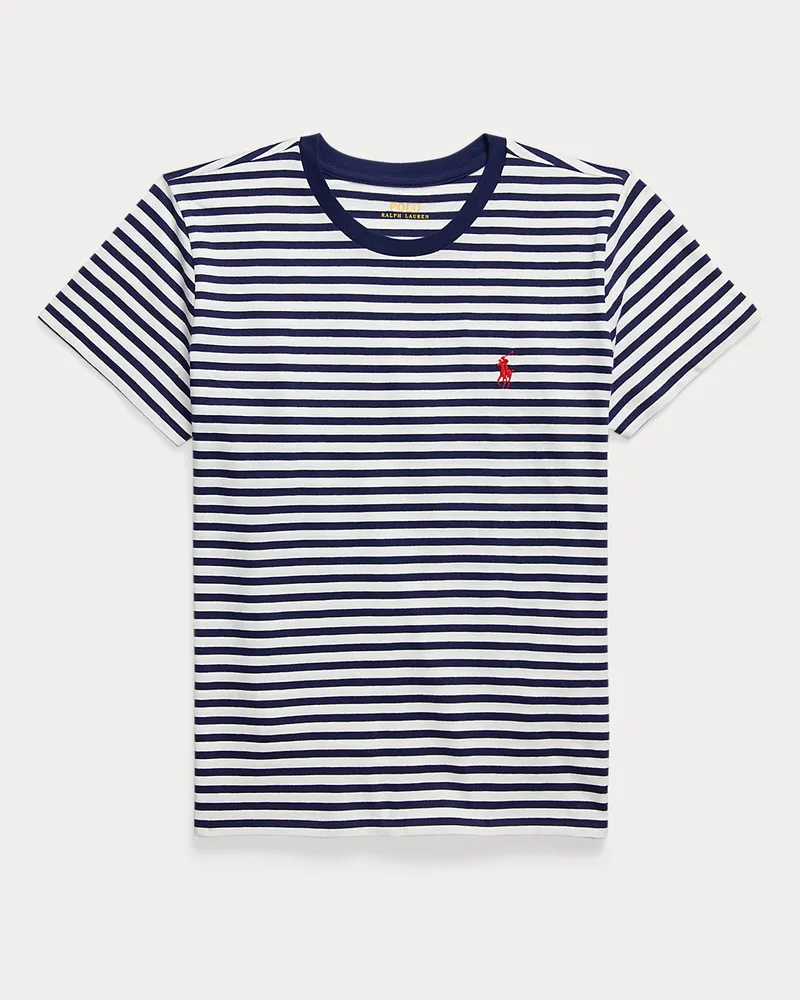 Ralph Lauren Gestreiftes Baumwolljersey-T-Shirt White