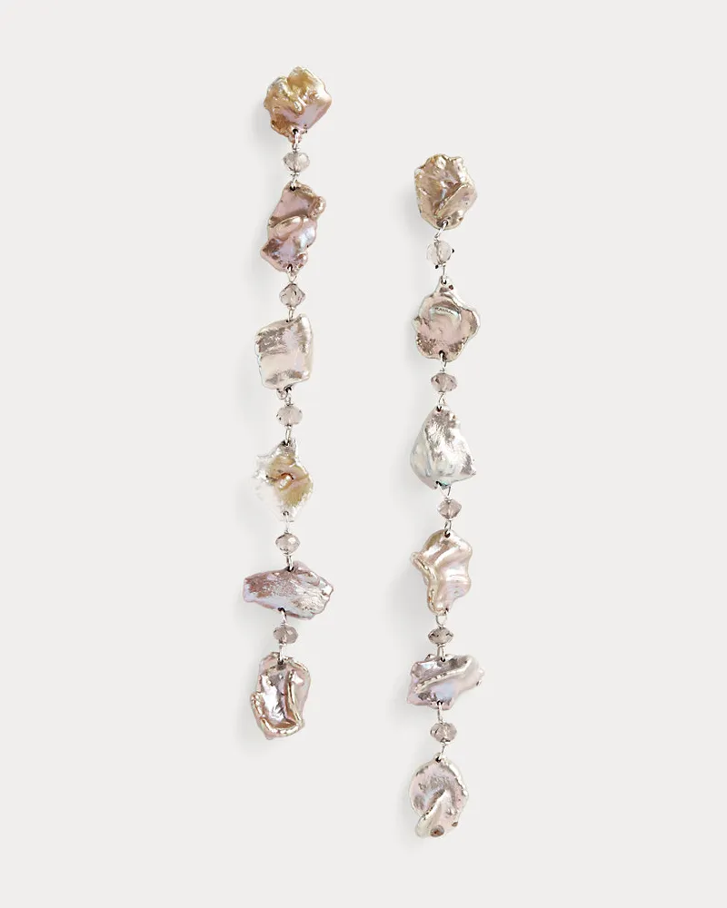 Ralph Lauren Kettenohrringe mit Perlen Brown