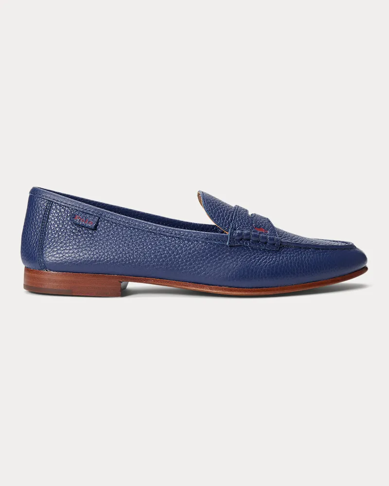Ralph Lauren Pennyloafer aus Narbenleder Blue