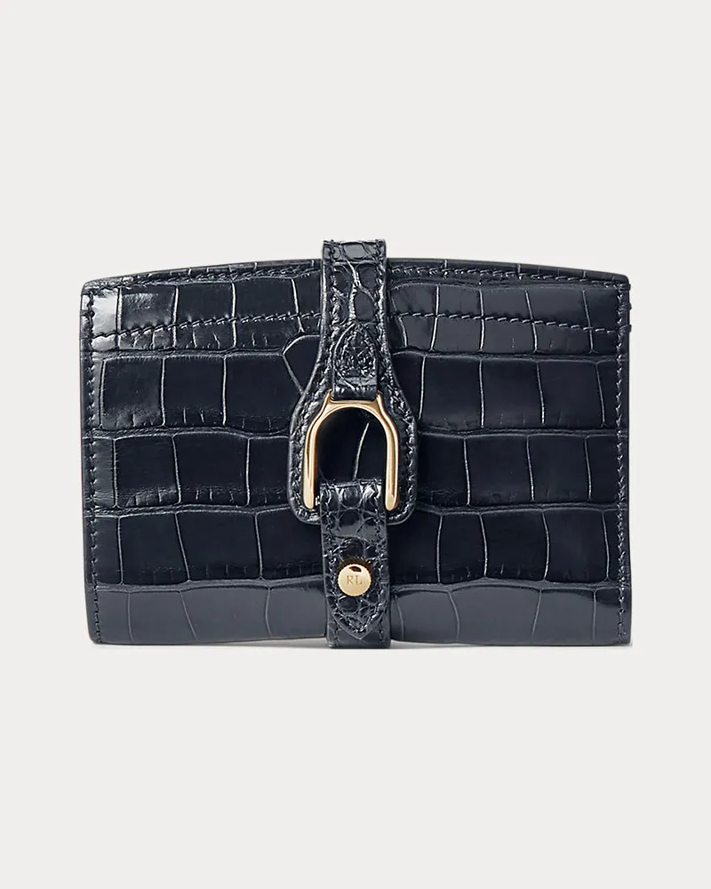 Ralph Lauren Brieftasche Welington aus Schlangenleder Blue