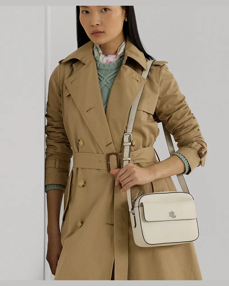 Ralph Lauren Mittelgroße Kameratasche Marcy aus Leder White