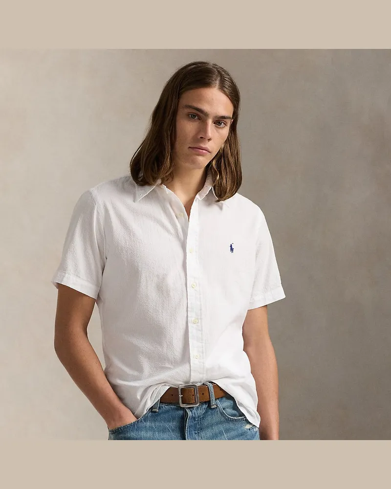 Ralph Lauren Custom-Fit Seersucker-Hemd White