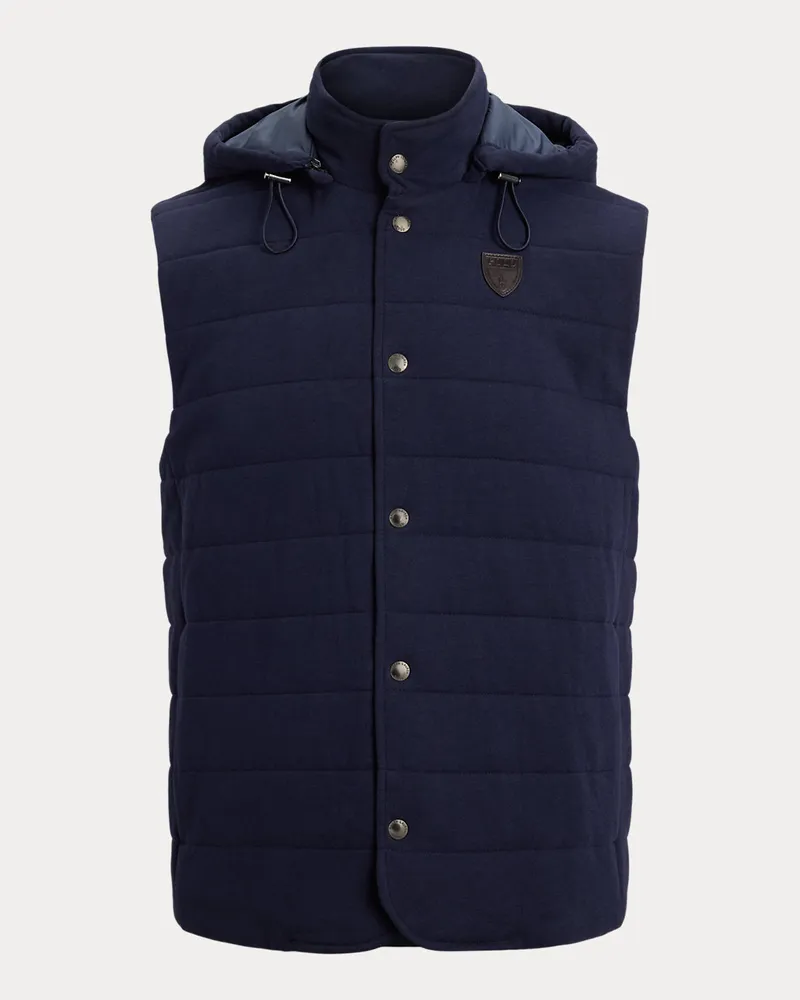 Ralph Lauren Steppweste aus Jersey mit Kapuze Blue