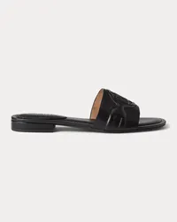 Ralph Lauren Badesandale Alegra III aus Leder Black