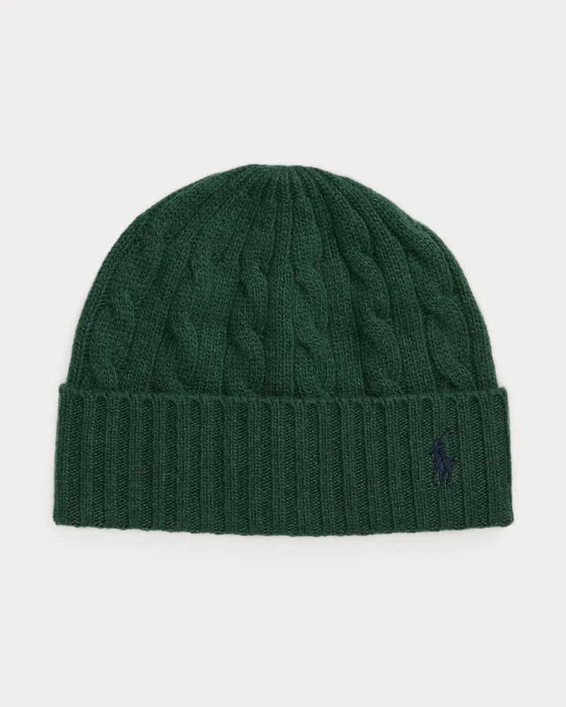 Ralph Lauren Zopfmuster-Mütze mit Wolle Green