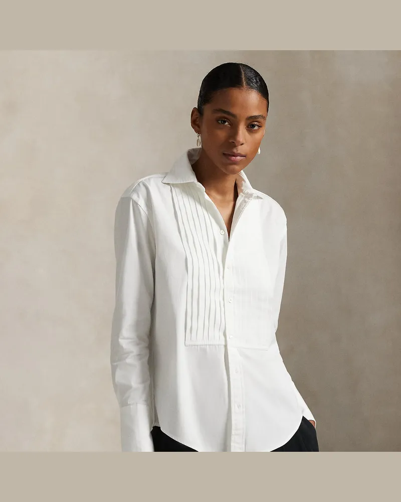 Ralph Lauren Smokinghemd aus Baumwolle White
