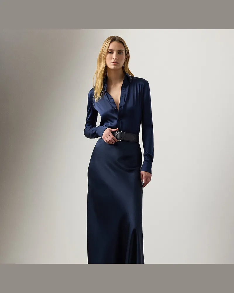 Ralph Lauren Rock Masina aus Stretchsatin Blue