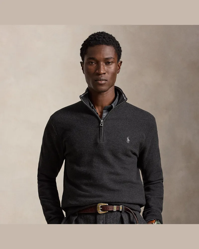 Ralph Lauren Pullover aus Baumwollpiqué Grey