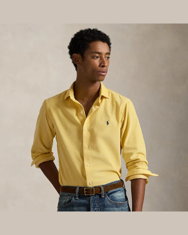 Ralph Lauren Custom-Fit Hemd aus Kordsamt Yellow