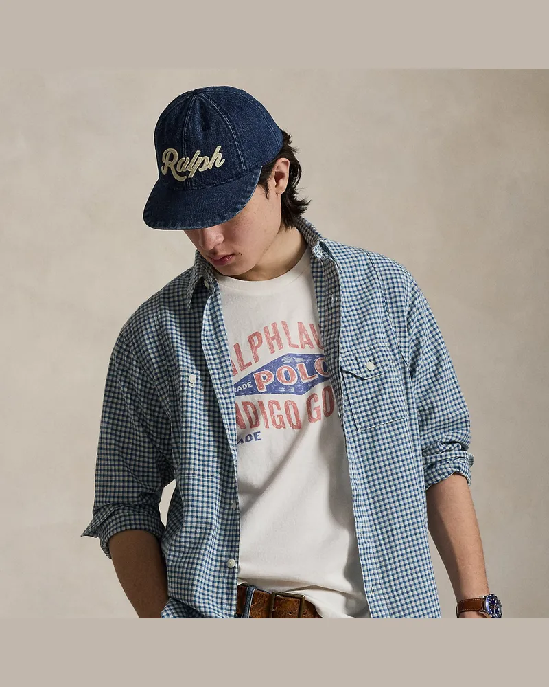 Ralph Lauren Classic-Fit Gingan-Arbeitshemd in Indigo Blue