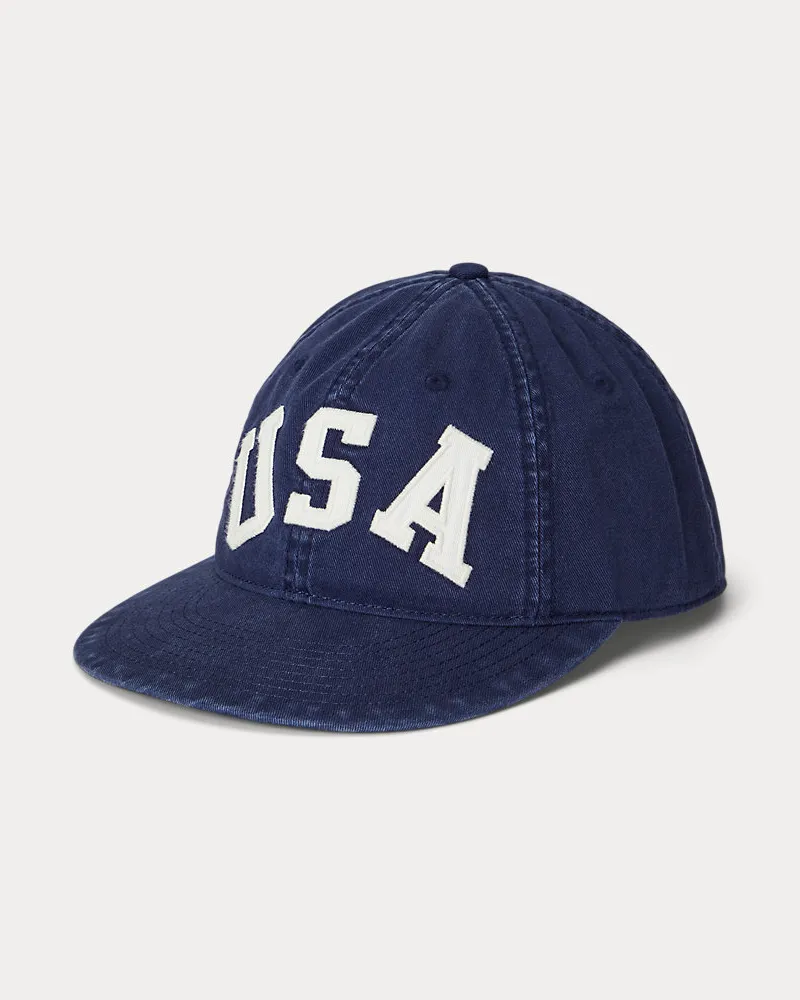 Ralph Lauren Twill-Baseballkappe mit Applikationen Blue