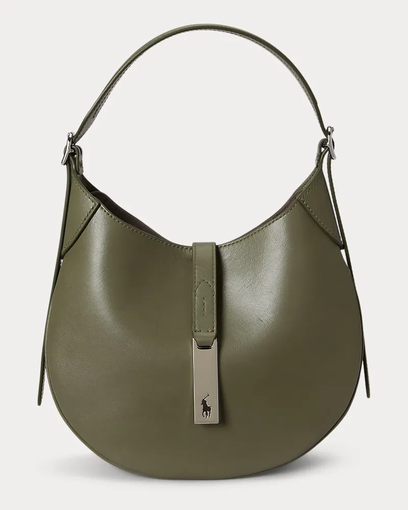 Ralph Lauren Kleine Schultertasche Polo ID aus Leder Green
