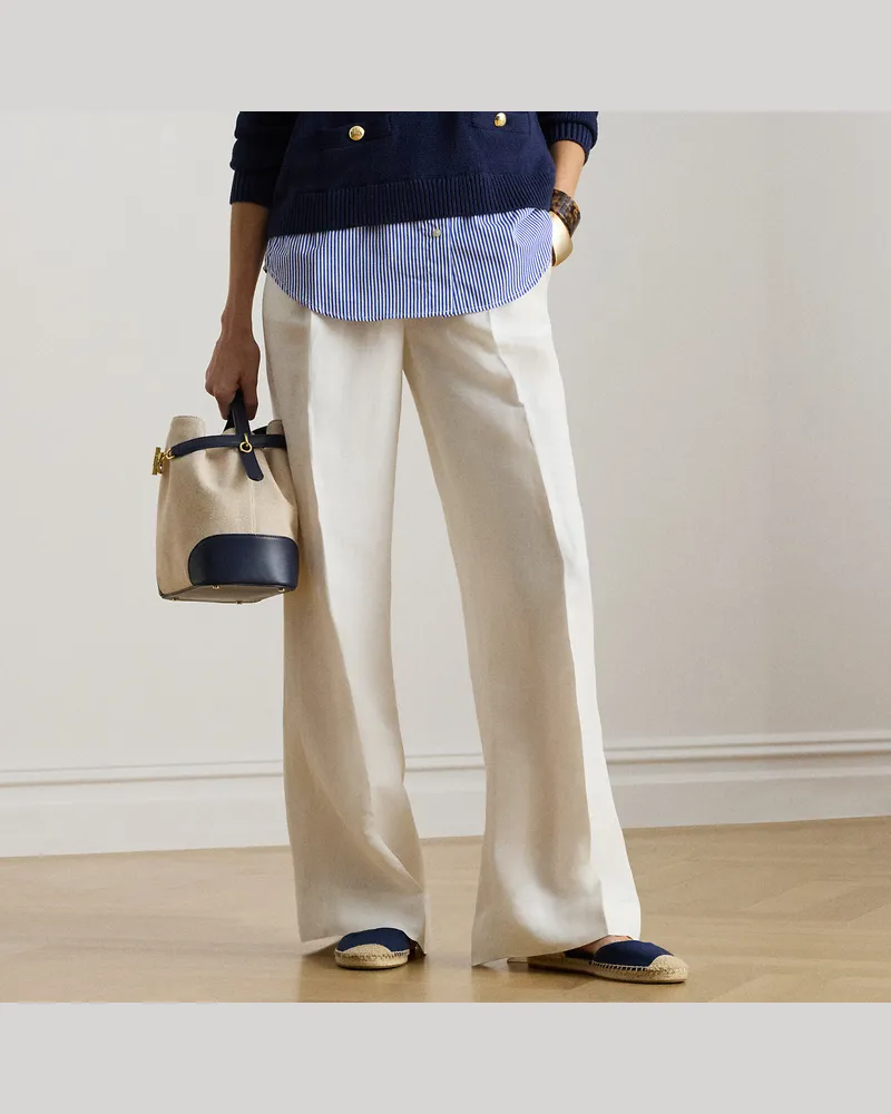Ralph Lauren Twillhose mit weitem Bein White
