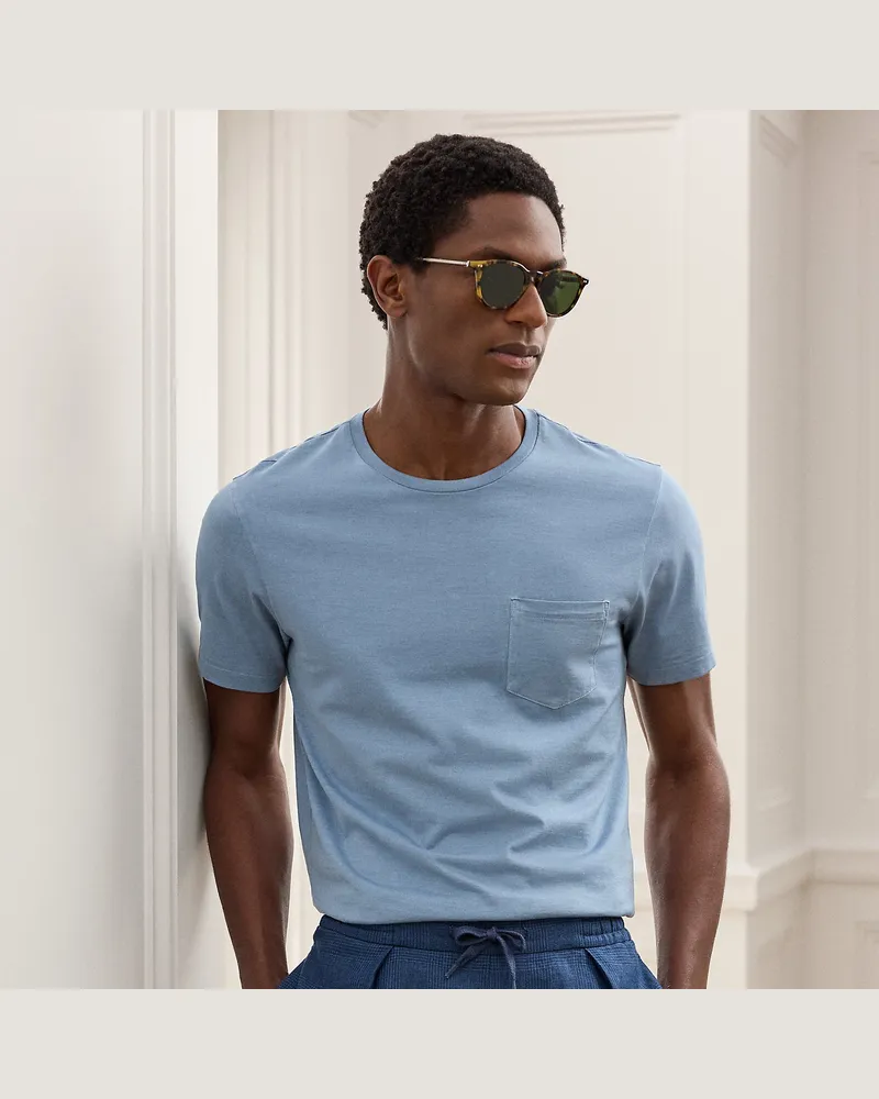 Ralph Lauren Jersey-T-Shirt mit Tasche Blue