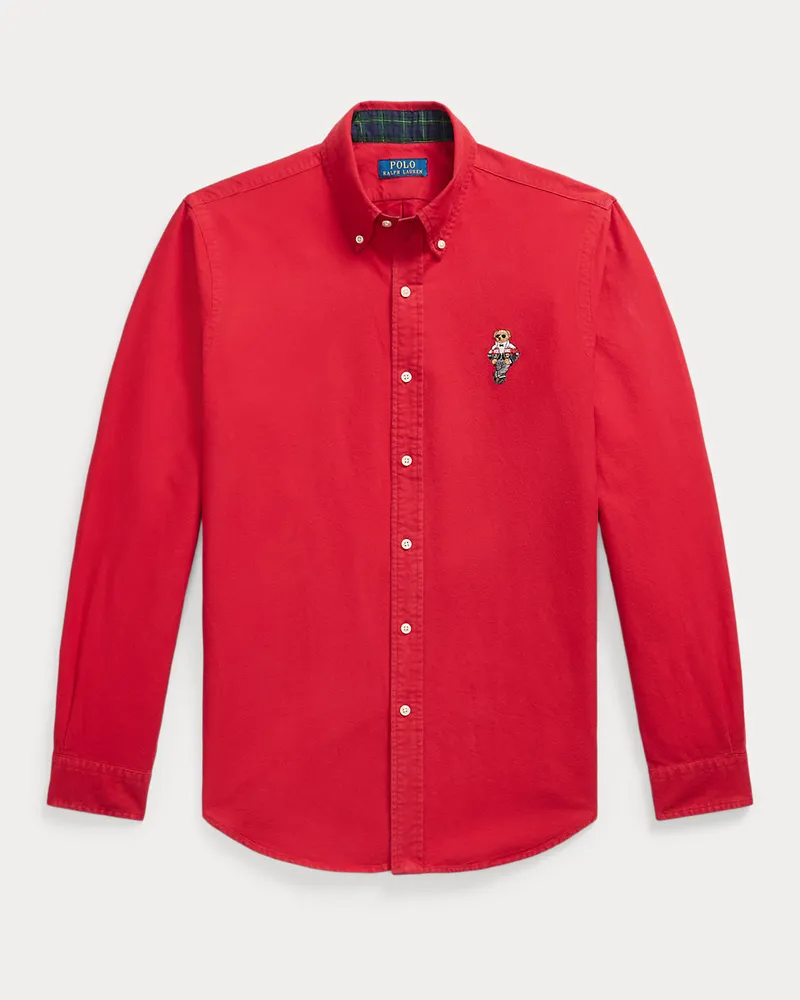 Ralph Lauren Custom-Fit Oxfordhemd mit Polo Bear Red