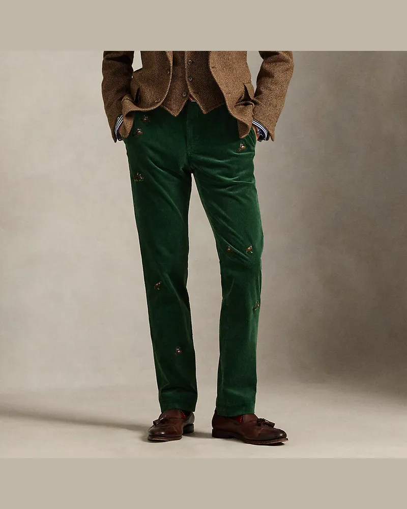 Ralph Lauren Straight-Fit Hose Bedford aus Kordsamt Green