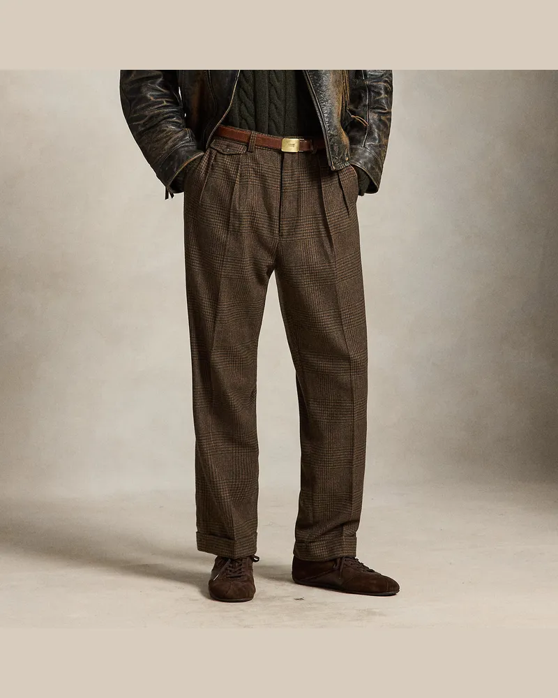 Ralph Lauren Relaxed-Fit Glencheck-Hose Whitman Brown
