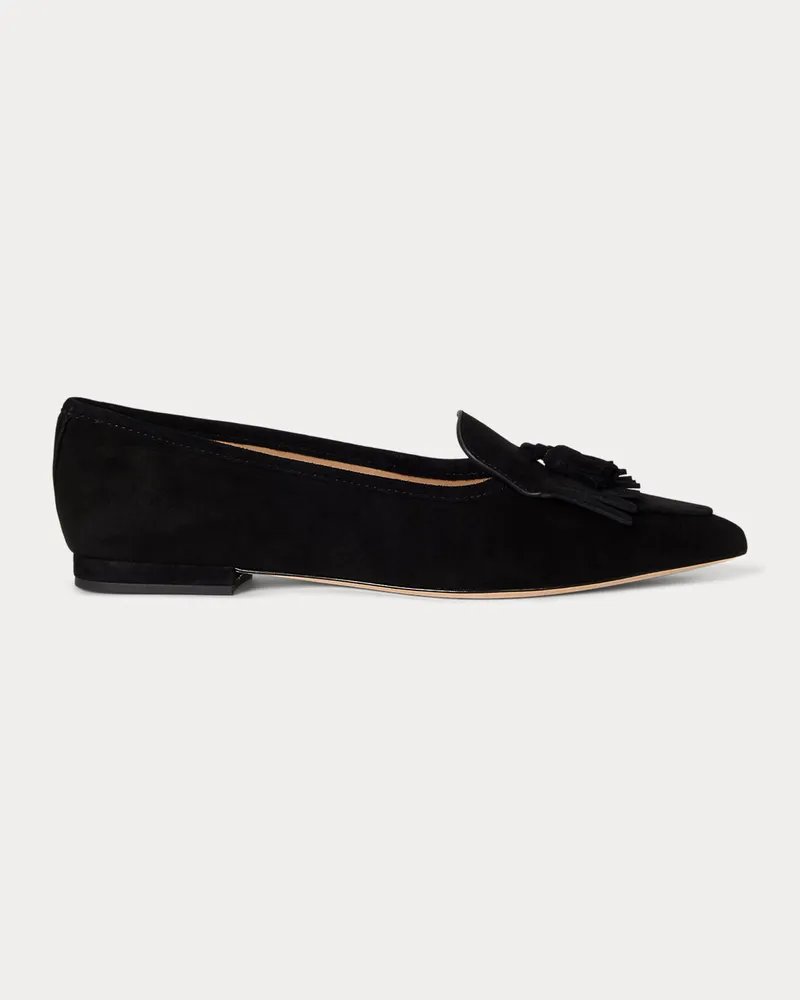 Ralph Lauren Ballerina Londyn aus Schafwildleder Black