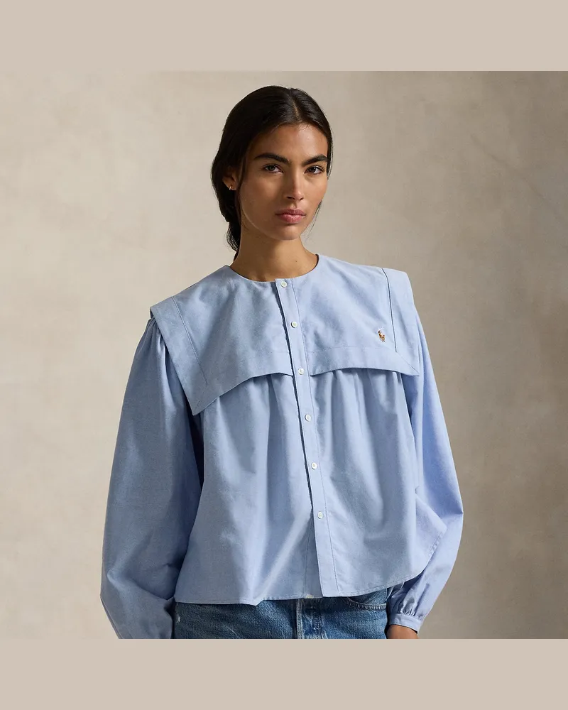 Ralph Lauren Baumwolloxford-Hemd mit Latz Blue