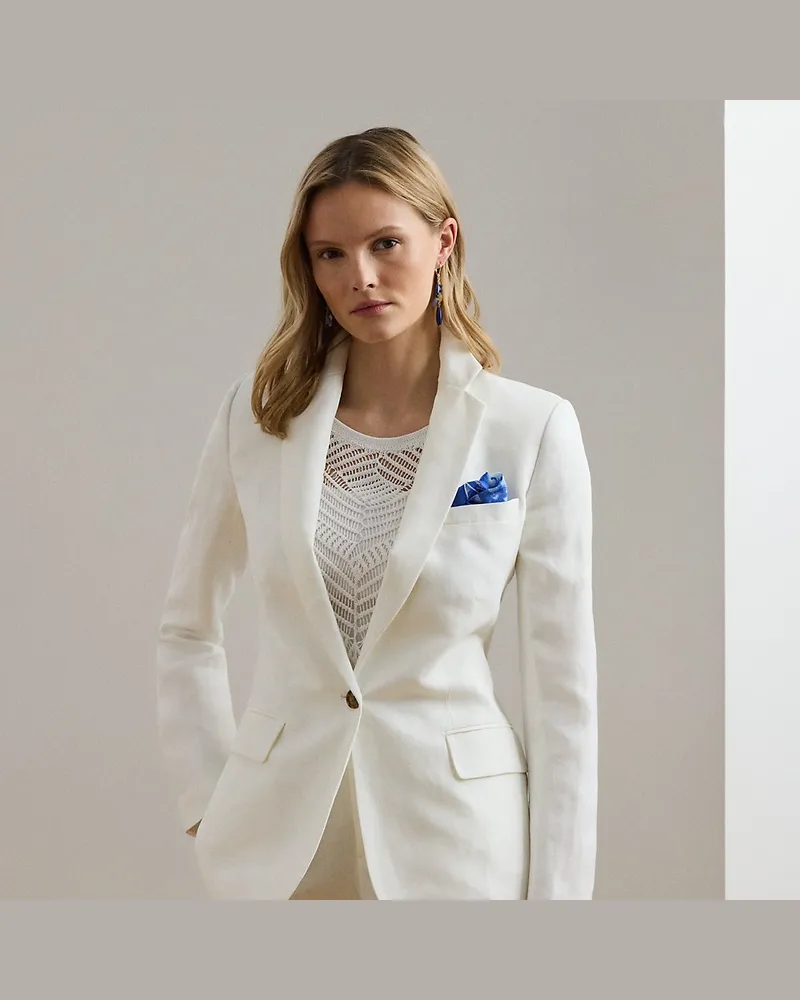 Ralph Lauren Twillblazer aus Leinenmischung White