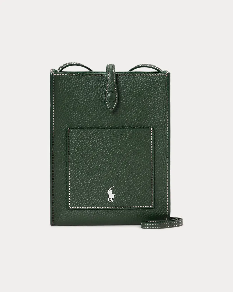 Ralph Lauren Umhängetasche Polo Play aus Leder Green