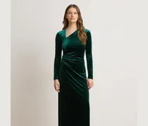 Langärmliges Abendkleid aus Stretchsamt