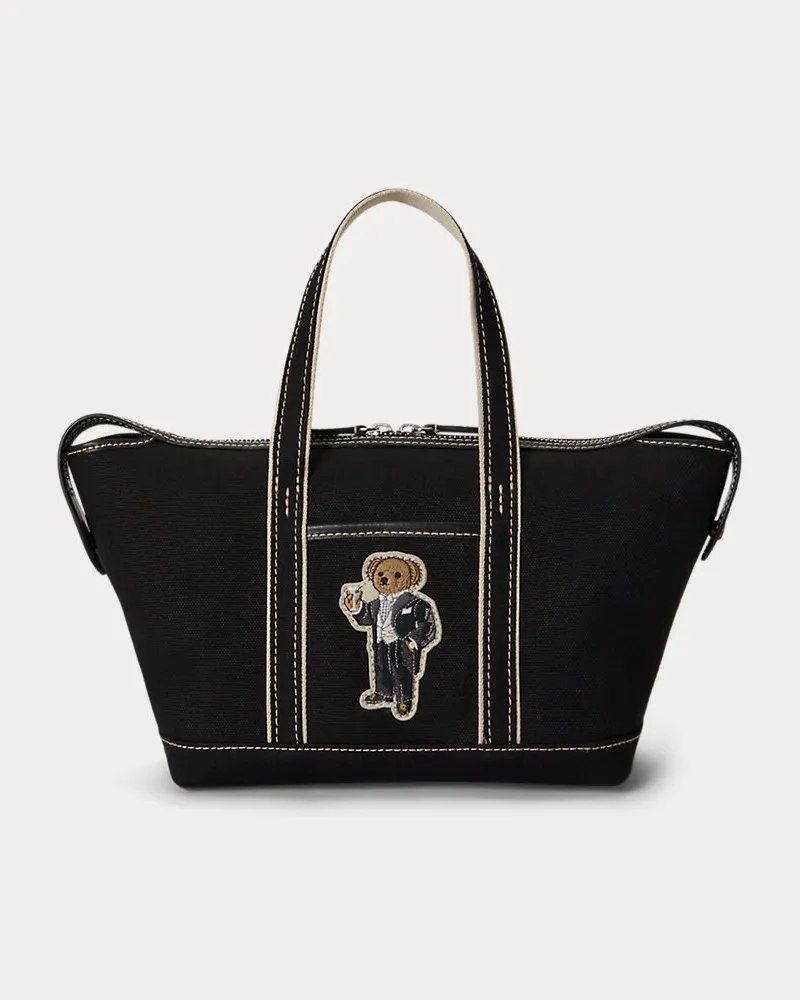 Ralph Lauren Kleine Shopper-Tasche mit Polo Bear Black