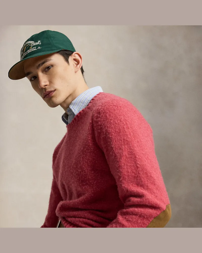 Ralph Lauren Pullover aus Woll-Kaschmir mit Wildleder Red