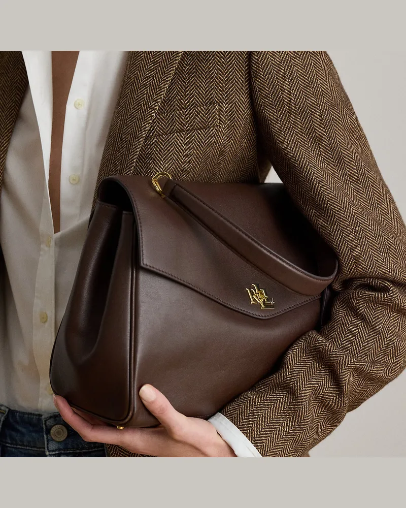 Ralph Lauren Weiche Nappaleder-Umhängetasche Farrah Brown