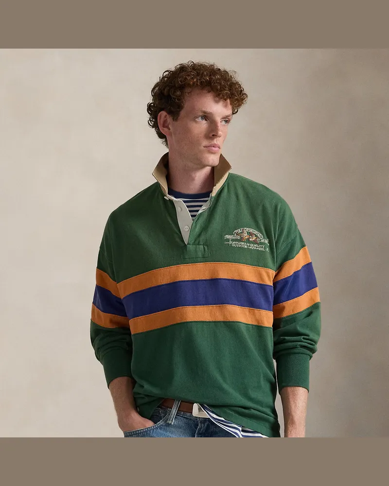 Ralph Lauren Vintage-Fit Rugbyhemd mit Stickerei Green