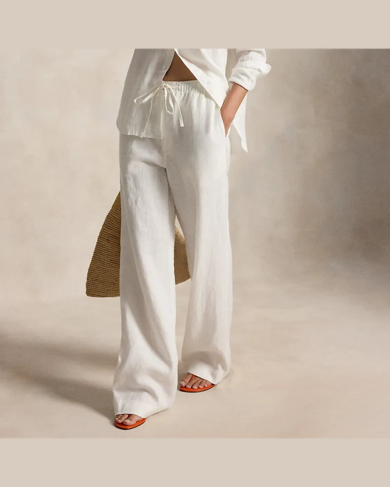 Ralph Lauren Leinenhose mit Tunnelzug White