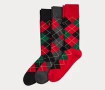 Große Größen - 3er-Pack Anzugsocken mit Argyle-Muster
