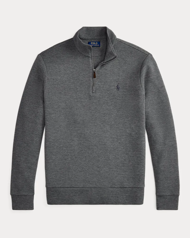 Ralph Lauren Piqué-Pullover mit Viertelreißverschluss Grey