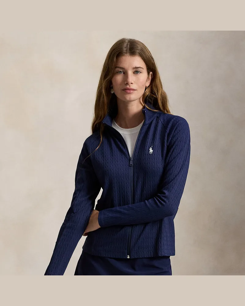 Ralph Lauren Stretchjacquard-Jacke mit Zopfmuster Blue