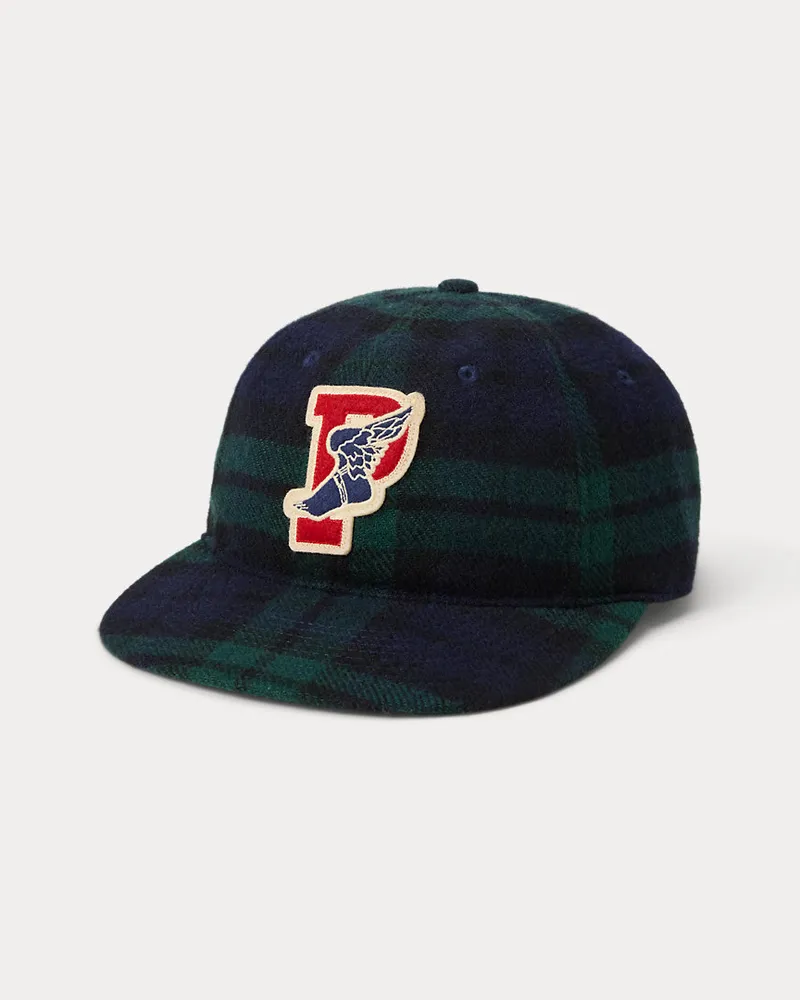 Ralph Lauren Karierte Baseballkappe aus Wollmischung Black