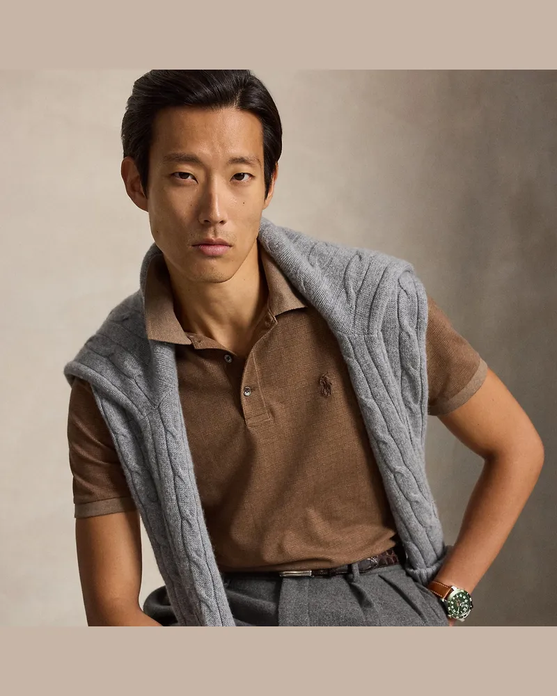 Ralph Lauren Custom-Slim-Fit Piqué-Poloshirt Brown