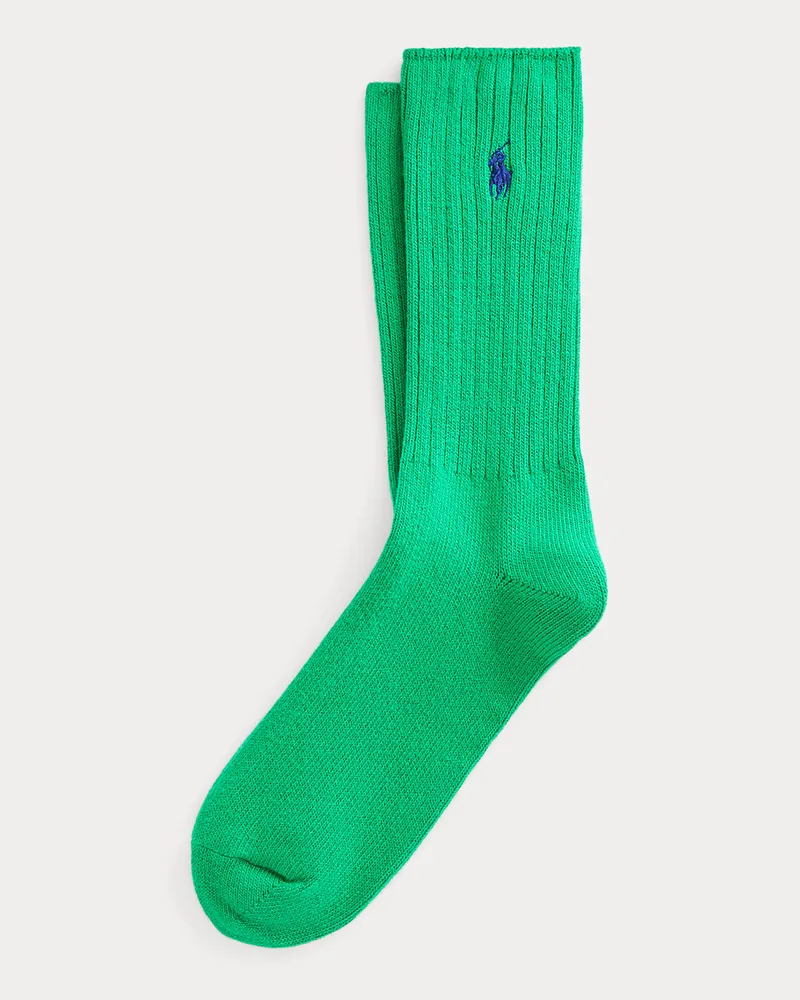 Ralph Lauren Crew-Socken mit charakteristischem Pony Green