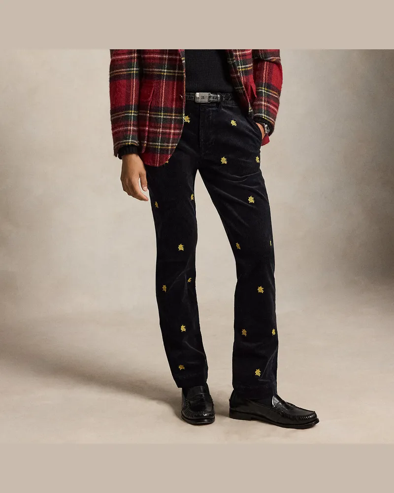 Ralph Lauren Straight-Fit Hose Bedford aus Kordsamt Black