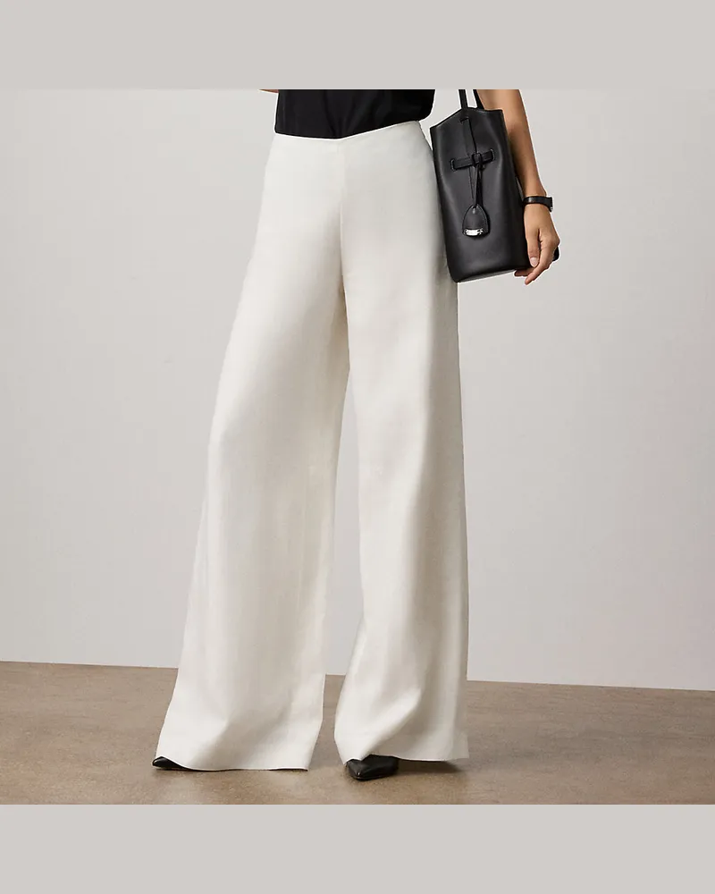 Ralph Lauren Leinenhose Daria mit weitem Bein Cream